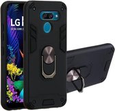 Voor LG K50 2 in 1 Armor Series PC + TPU beschermhoes met ringhouder (zwart)