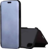 Galvaniserende spiegel horizontale flip lederen tas voor iPhone X / XS, met houder (zwart)