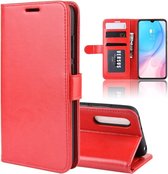 R64 Texture Single Fold Horizontale Flip Leather Case voor MI CC9, met houder & kaartsleuven & portemonnee (rood)