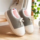 Herfst en winter warme opsluitingsschoenen Zwangere vrouwen Postpartum Home katoenen pantoffels, maat: 35-36 (grijs)