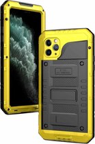 Voor iPhone 11 Pro Max stofdicht schokbestendig waterdicht siliconen + metalen beschermhoes (geel)