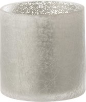 J-Line Windlicht Cilinder Craquele Glas Grijs Small