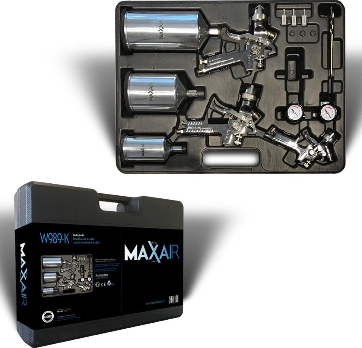 MAX-AIR Verfspuit Set 9-delig - in koffer