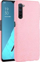 Voor OPPO Find X2 Lite / Reno 3 5G schokbestendige krokodiltextuur PC + PU-hoes (roze)