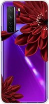 Voor Huawei P40 lite 5G / nova 7 SE schokbestendig geverfd TPU beschermhoes (rode bloem)