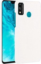 Voor Huawei Honor 9X Lite schokbestendige krokodiltextuur PC + PU-hoes (wit)