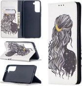 Voor Samsung Galaxy S30 Gekleurde Tekening Patroon Onzichtbare Magnetische Horizontale Flip PU Lederen Case met Houder & Kaartsleuven & Portemonnee (Meisje)