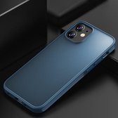 Voor iPhone 12 mini iPAKY Knight-serie schokbestendige TPU + doorzichtige pc-behuizing (blauw)