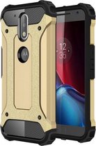 Voor Motorola Moto G (4e generatie) & G (4e generatie) Plus Tough Armor TPU + PC combinatiehoes (goud)