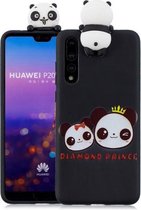Voor Huawei P20 Pro schokbestendig Cartoon TPU beschermhoes (twee panda's)