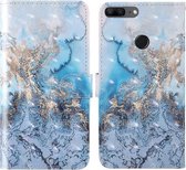 Voor Huawei Honor 9 Lite 3D Schilderij Gekleurd Tekening Patroon Horizontaal Flip TPU + PU Leren Hoesje met Houder & Kaartsleuven & Portemonnee & Lanyard (Melkweg)