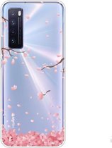 Voor Huawei nova 7 Pro 5G schokbestendig geverfd TPU beschermhoes (kersenbloesems)