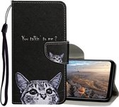 Voor Huawei Honor 8X Gekleurde Tekening Patroon Horizontale Flip Leren Case met Houder & Kaartsleuven & Portemonnee (Kitty)
