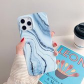 TPU-beschermhoes met marmerpatroon voor iPhone 11 Pro Max (glanzend blauw)