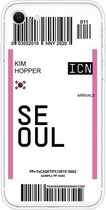 Voor iPhone SE (2020) / 8/7 Boarding Pass Series TPU telefoon beschermhoes (vlag van Seoul)