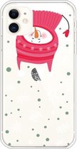 Voor iPhone 11 Trendy schattig kerstpatroon Case Clear TPU Cover Phone Cases (Hang Snowman)