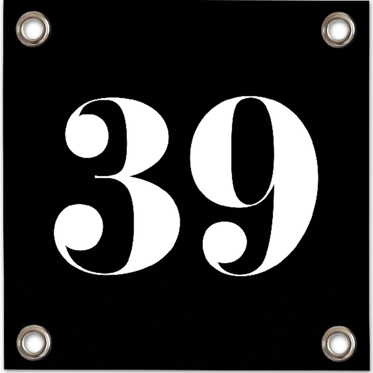 Huisnummer 39 zwart - Huisnummers - PVC- Vinyl- Zeildoek - 30x30cm