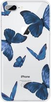 Voor iPhone 8 Plus / 7 Plus patroon TPU beschermhoes (blauwe vlinder)