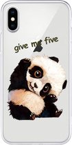Voor iPhone X / XS patroon TPU beschermhoes (Tilted Head Panda)