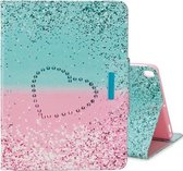 Voor iPad 10.2 Gekleurde tekening patroon horizontale flip lederen tas met houder & kaartsleuf & portemonnee (twee kleuren liefde zand)