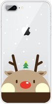 Christmas Series Clear TPU beschermhoes voor iPhone 8 Plus / 7 Plus (Fat Deer)