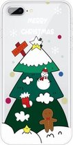 Christmas Series Clear TPU beschermhoes voor iPhone 8 Plus / 7 Plus (kerstboom met drie niveaus)