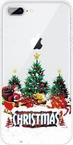 Christmas Series Clear TPU beschermhoes voor iPhone 8 Plus / 7 Plus (Retro Old Man)
