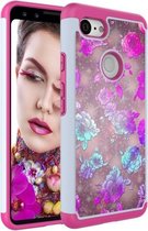 Gekleurd tekenpatroon PC + TPU beschermhoes voor Google Pixel 3 (Peony)
