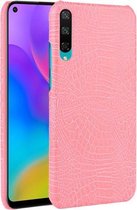 Voor Huawei Enjoy 10 Shockproof Crocodile Texture PC + PU Case (Pink)