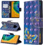 Voor Huawei Mate 30 Pro 3D Patroon Gekleurde Tekening Horizontale Leren Flip Case met Houder & Kaartsleuven & Portemonnee (Een Vlinder)