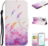 Voor Samsung Galaxy Note 10 Pro / 10 Plus Gekleurd tekeningpatroon Horizontaal Flip TPU + PU lederen tas met houder & kaartsleuven & portemonnee & lanyard (aquarelveren)