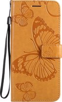 OnePlus 8 Hoesje - Mobigear - Butterfly Serie - Kunstlederen Bookcase - Cognac - Hoesje Geschikt Voor OnePlus 8