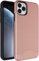 Mobigear Brushed Card TPU Backcover Hoesje - Geschikt voor Apple iPhone 11 Pro Max - Roségoud