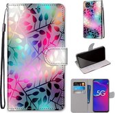 Voor ZTE Axon 11 SE 5G Gekleurde Tekening Cross Textuur Horizontale Flip PU Lederen Case met Houder & Kaartsleuven & Portemonnee & Lanyard (Doorschijnend Glas)