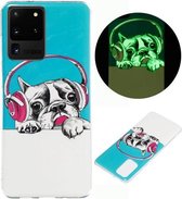 Voor Galaxy S20 Ultra Luminous TPU mobiele telefoon beschermhoes (headset hond)