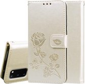 Voor Galaxy S20 Rose reliëf horizontale flip PU lederen tas met houder & kaartsleuven & portemonnee (goud)