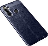 Voor OPPO Realme 6i Litchi Texture TPU schokbestendig hoesje (marineblauw)