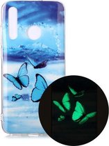 Voor Huawei Honor 10 Lite Lichtgevende TPU zachte beschermhoes (vlinders)