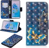 3D Gekleurde Tekening Patroon Horizontale Leren Flip Case voor Huawei Honor 7A & Y6, met Houder & Kaartsleuven & Portemonnee (Vlinder)