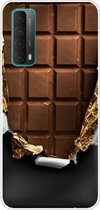 Voor Huawei P Smart 2021 schokbestendig geverfd transparant TPU beschermhoes (chocolade)