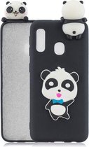 Voor Galaxy A20e 3D Cartoon Pattern Shockproof TPU beschermhoes (Blue Bow Panda)