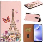 Voor Xiaomi Redmi K30 Pure Color Painting Horizontale Flip Leather Case met kaartsleuven & houder & Lanyard (Iron Tower)