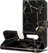 Voor Xiaomi Mi Note 10 Lite Gekleurde tekening Marmerpatroon Horizontale flip PU lederen tas met houder & kaartsleuven & portemonnee (zwart goud marmer)