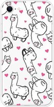 Voor iPhone SE (2020) schokbestendig geverfd transparant TPU beschermhoes (alpaca)