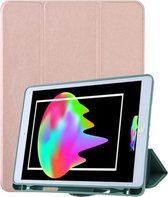 Voor iPad mini 5 / mini 4/3/2/1 Honingraatventilatie Opvouwbare Vervorming Horizontale Flip PU-lederen hoes met 3-vouwbare houder & pennensleuf & Smart Sleep / Wake-up (Rose Gold)