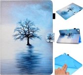 Voor iPad Air / Air 2 / iPad 9.7 / 2017/2018 Geschilderde horizontale platte lederen tas met slaapfunctie & kaartsleuf & gesp Antislipstrip & beugel & portemonnee (boom in water)