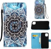 Voor iPhone 12 Pro Max Painted Flat Texture Leather Case met Lanyard & Card Slot & Wallet & Holder (onderzeese mandala)