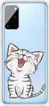 Voor Samsung Galaxy S20 schokbestendig geschilderd TPU beschermhoes (lachende kat)