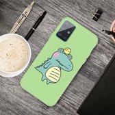 Voor Galaxy A51 Cartoon Animal Pattern Shockproof TPU Beschermhoes (Green Crocodile Bird)