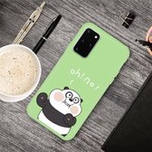 Voor Galaxy S20 Cartoon dier patroon schokbestendig TPU beschermhoes (groene panda)